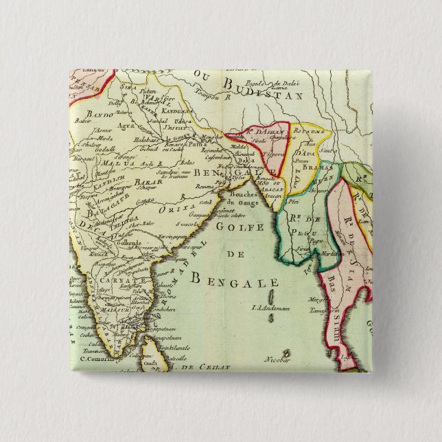 Bóton Quadrado 5.08cm Ásia, Tailândia (Frente)