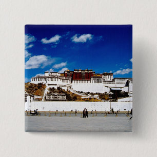 Bóton Quadrado 5.08cm Ásia, Tibete, Lhasa, Palácio de Potala. UNECSO