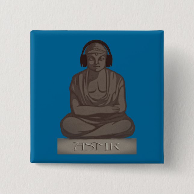 Bóton Quadrado 5.08cm ASMR Buddha (Frente)