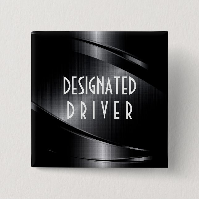 Bóton Quadrado 5.08cm Aspecto de alumínio com revestimento metálico pret (Frente)