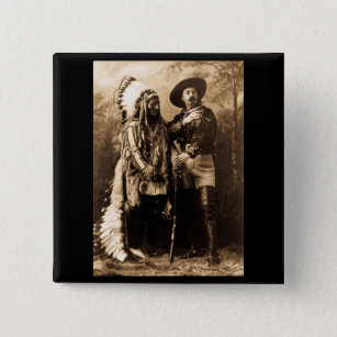 Bóton Quadrado 5.08cm Assento principal Bull e Buffalo Bill 1895