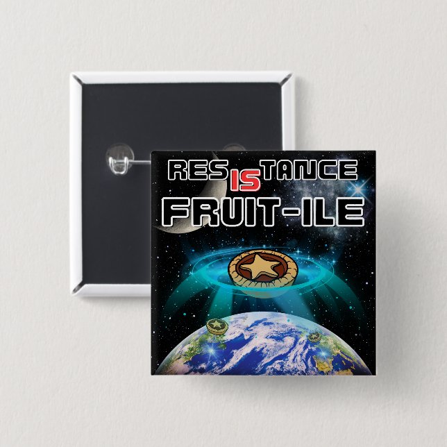 Bóton Quadrado 5.08cm Assimilação das tartes da Terra (Frente & Verso)