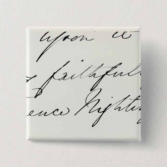 Bóton Quadrado 5.08cm Assinatura de Florence Nightingale (Frente)