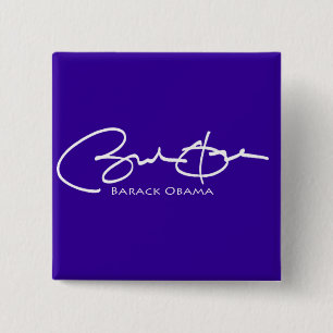 Bóton Quadrado 5.08cm Assinatura de Obama