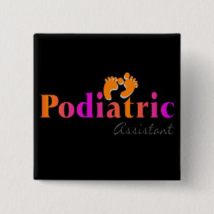 Bóton Quadrado 5.08cm Assistente de Podiatric com 2 pés de design
