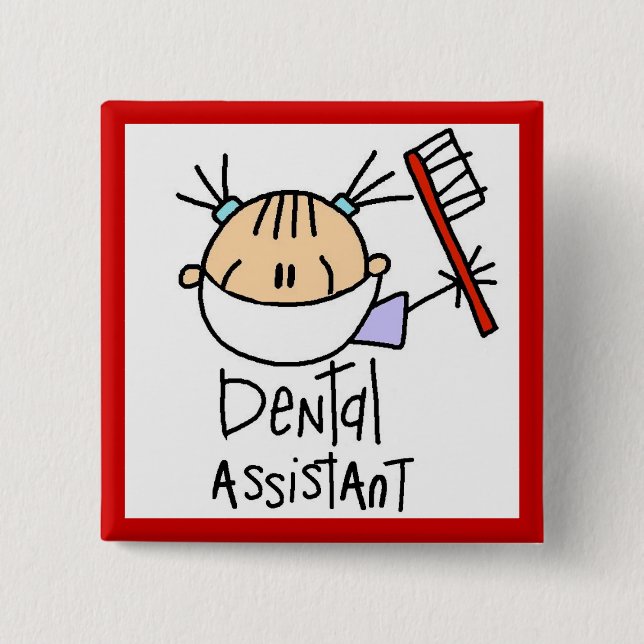 Bóton Quadrado 5.08cm Assistente dental (Frente)