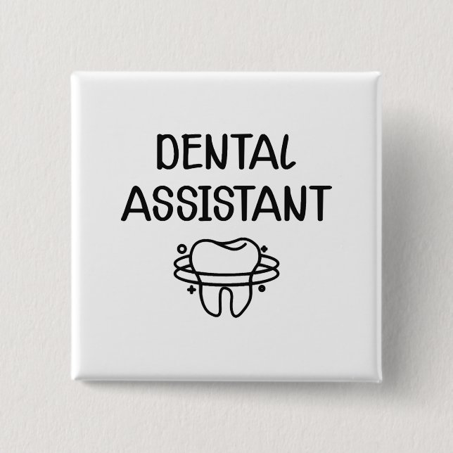 Bóton Quadrado 5.08cm Assistente dentário (Frente)