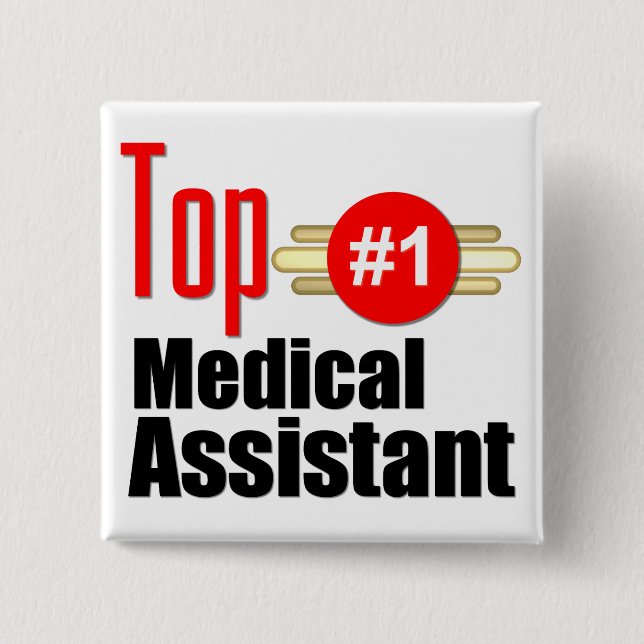 Bóton Quadrado 5.08cm Assistente médico superior (Frente)