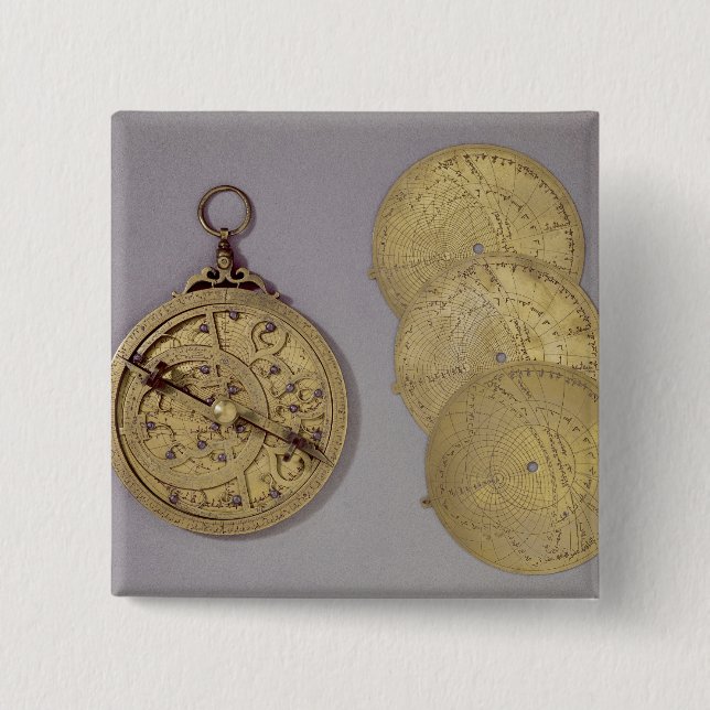 Bóton Quadrado 5.08cm Astrolabe, 1216 (Frente)