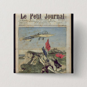 Bóton Quadrado 5.08cm Aterragem de Louis Bleriot em Dôvar