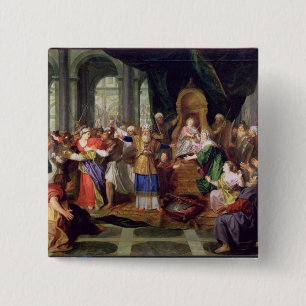 Bóton Quadrado 5.08cm Athaliah expeliu do templo, c.1697 (óleo sobre