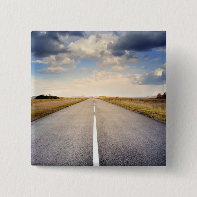 Bóton Quadrado 5.08cm Atingir a estrada (Frente)