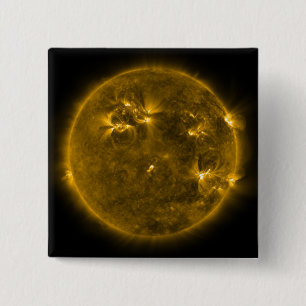 Bóton Quadrado 5.08cm Atividade solar no Sun 4