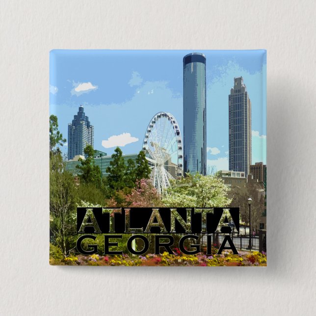 Bóton Quadrado 5.08cm Atlanta (Frente)