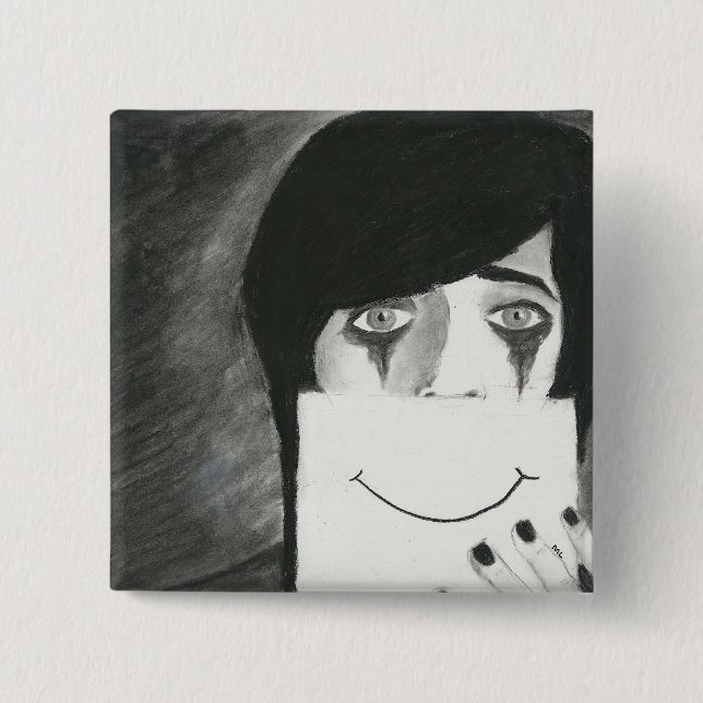 Bóton Quadrado 5.08cm Atrás da máscara (Frente)