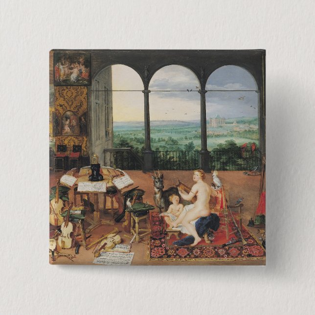 Bóton Quadrado 5.08cm Audição, 1617 (Frente)