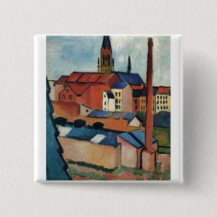 Bóton Quadrado 5.08cm August Macke - casas de Bona e óleo da chaminé