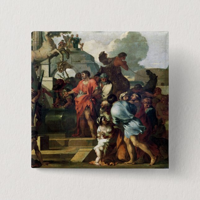 Bóton Quadrado 5.08cm Augustus antes do túmulo de Alexander III (Frente)