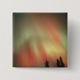 Bóton Quadrado 5.08cm Aurora Boreal, Luzes do Norte, Fairbanks