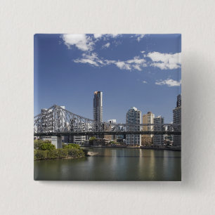 Bóton Quadrado 5.08cm Austrália, Queensland, Brisbane, Story Bridge,