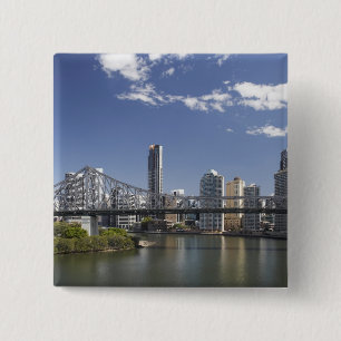 Bóton Quadrado 5.08cm Austrália, Queensland, Brisbane, Story Bridge,
