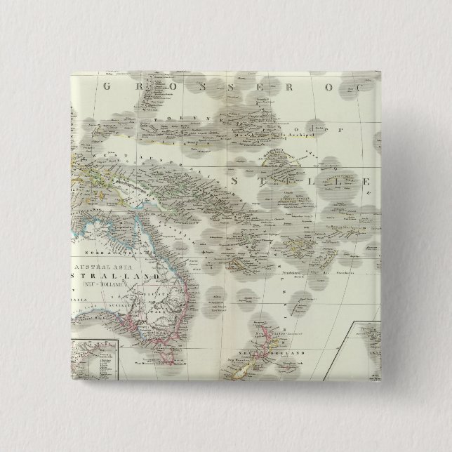 Bóton Quadrado 5.08cm Australiano - Austrália (Frente)