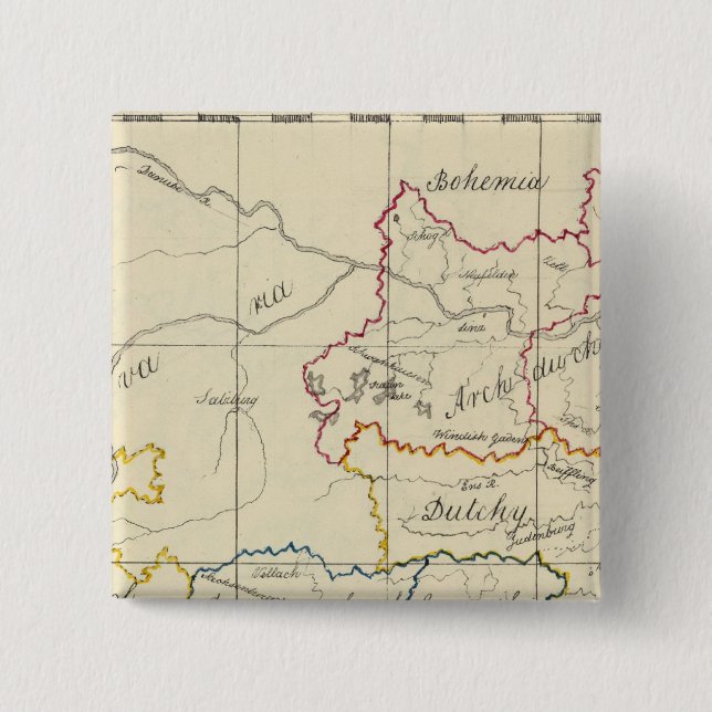 Bóton Quadrado 5.08cm Áustria 5 (Frente)