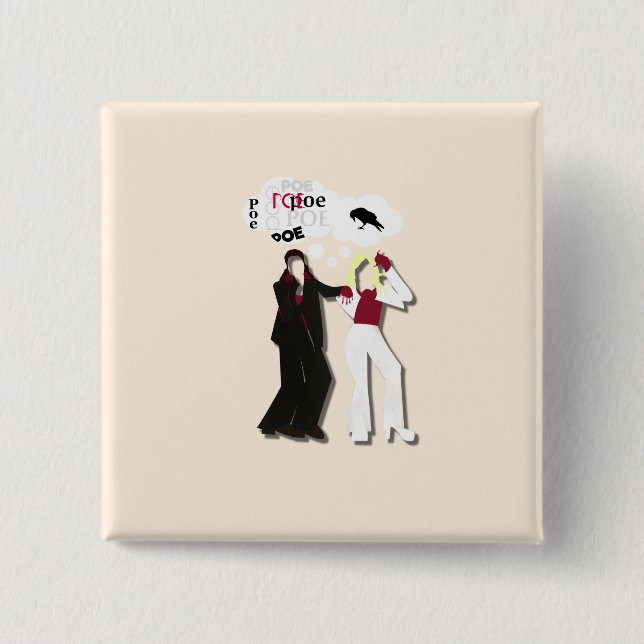 Bóton Quadrado 5.08cm austria eurovision edgar allan poe (Frente)