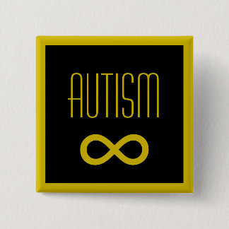 Bóton Quadrado 5.08cm Autism golden infinity knapp