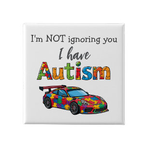 Bóton Quadrado 5.08cm Autismo Conscientização Pin Badge Não estou ignor