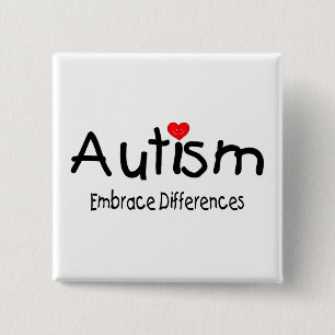 Bóton Quadrado 5.08cm Autismo, diferenças do abraço - personalizadas
