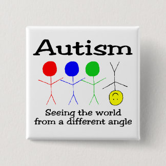 Bóton Quadrado 5.08cm Autismo Vendo O Mundo De Um Ângulo Diferente