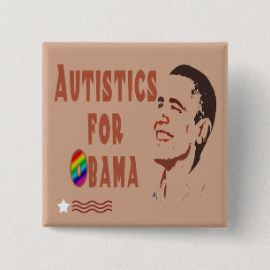Bóton Quadrado 5.08cm Autistics para botões de Obama