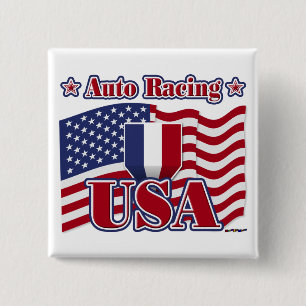Bóton Quadrado 5.08cm Auto Racing USA