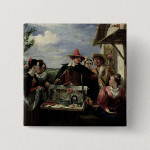 Bóton Quadrado 5.08cm Autolycus, cena "do conto de um inverno", 1836