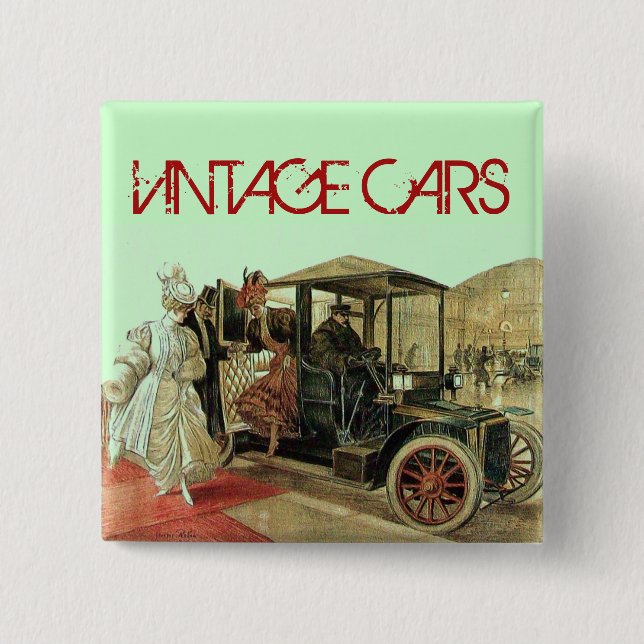 Bóton Quadrado 5.08cm AUTOMOTIVO DE RESTAURAÇÃO AUTOMÓVEL CLÁSSICA DE ca (Frente)