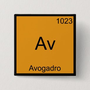 Bóton Quadrado 5.08cm Av - Avogadro Funny Element Chemistry Symbol Tee