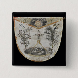 Bóton Quadrado 5.08cm Avental de um mestre da ordem do Rosa-Croix