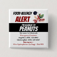 Aviso de alerta de alergia à Comida de amendoim