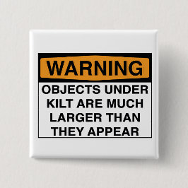 Bóton Quadrado 5.08cm Aviso - grandes objetos sob o Kilt