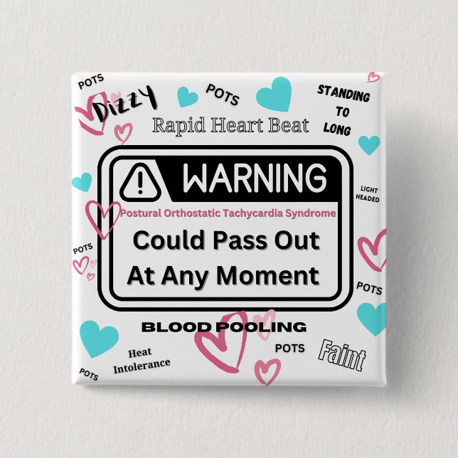 Bóton Quadrado 5.08cm Aviso! Podia Sair (Frente)