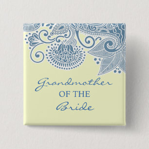 Bóton Quadrado 5.08cm Avó do botão do casamento do Victorian da noiva