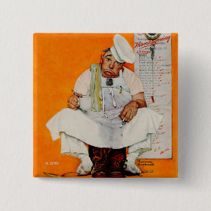 Bóton Quadrado 5.08cm Azuis do dia da acção de graças