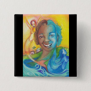 Bóton Quadrado 5.08cm Azul