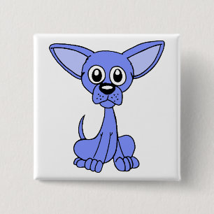 Bóton Quadrado 5.08cm Azul da chihuahua