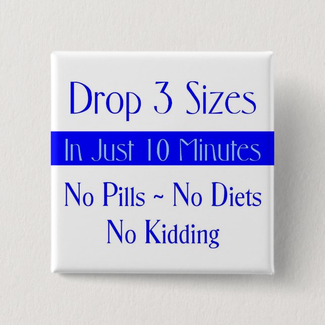 Bóton Quadrado 5.08cm Azul da gota 3 do botão (Frente)