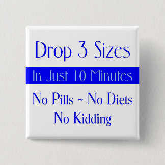 Bóton Quadrado 5.08cm Azul da gota 3 do botão