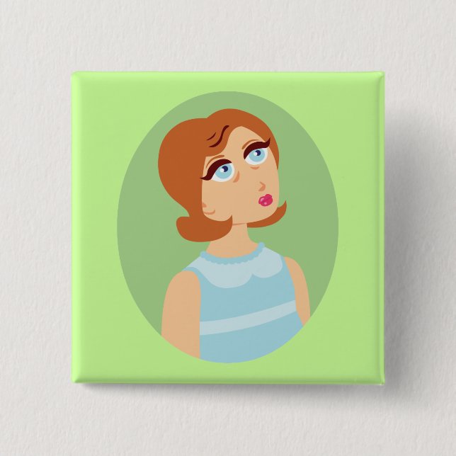 Bóton Quadrado 5.08cm Azul-menina retrorreflectora (Frente)