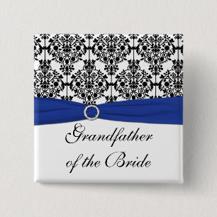 Bóton Quadrado 5.08cm Azul, preto, branco, bisavô da noiva