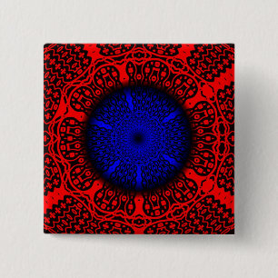 Bóton Quadrado 5.08cm Azul, Vermelho,